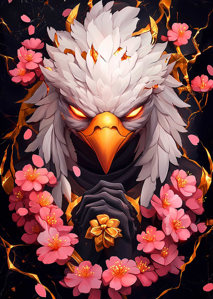 White Bird with Golden Accents