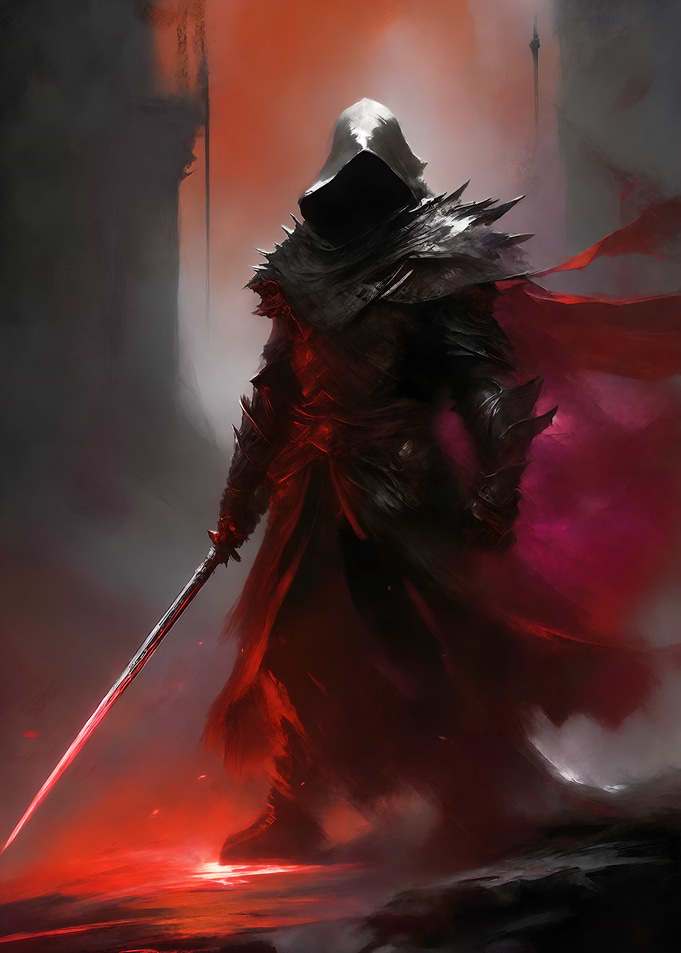 Dark Figure with Red Lightsaber