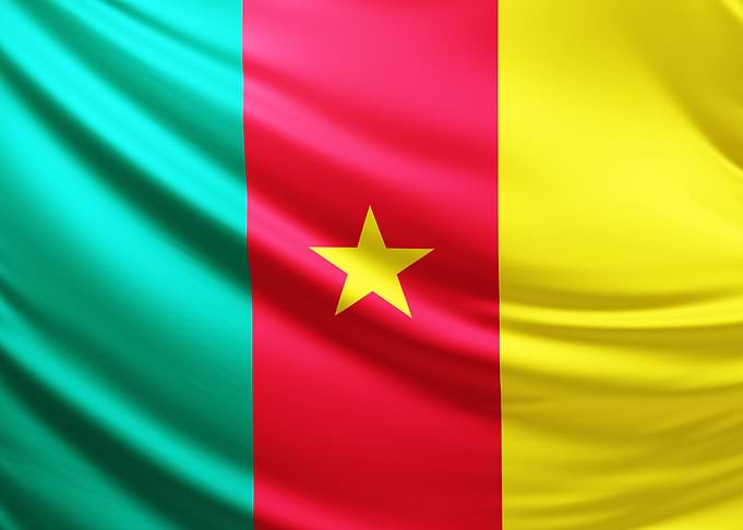 Cameroon Flag, realistic flag of cameroon