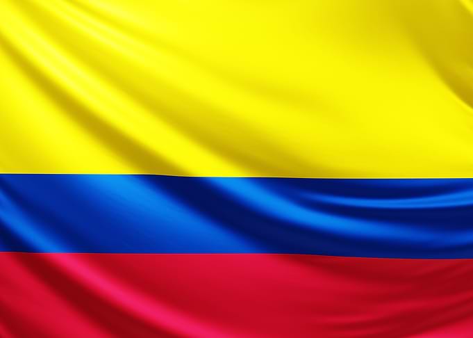 Colombian Flag, realistic flag of colombia