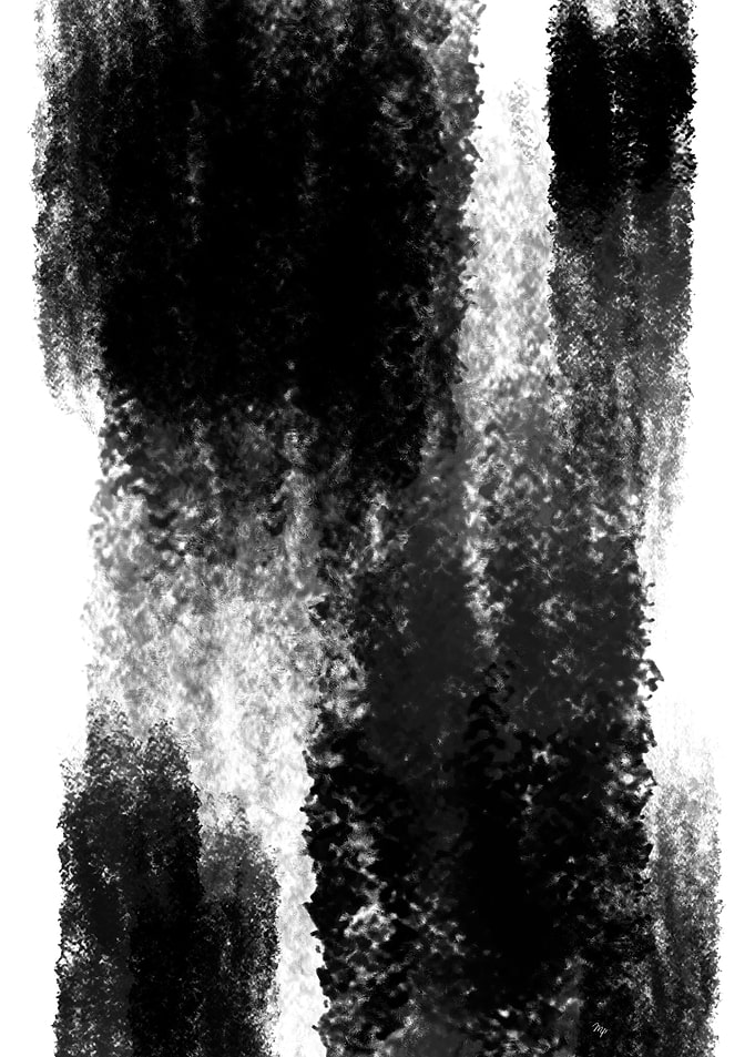 Abstract Black Waterfall Two