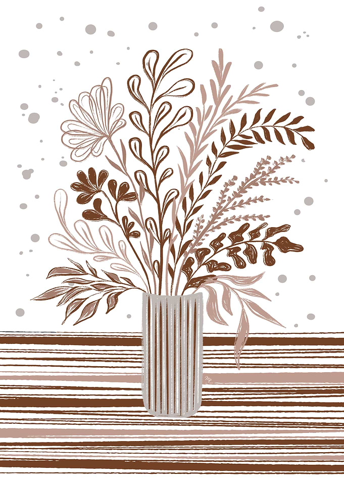 Mocha Floral Bouquet in Vase