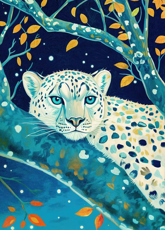 Leopard on Tree Branch