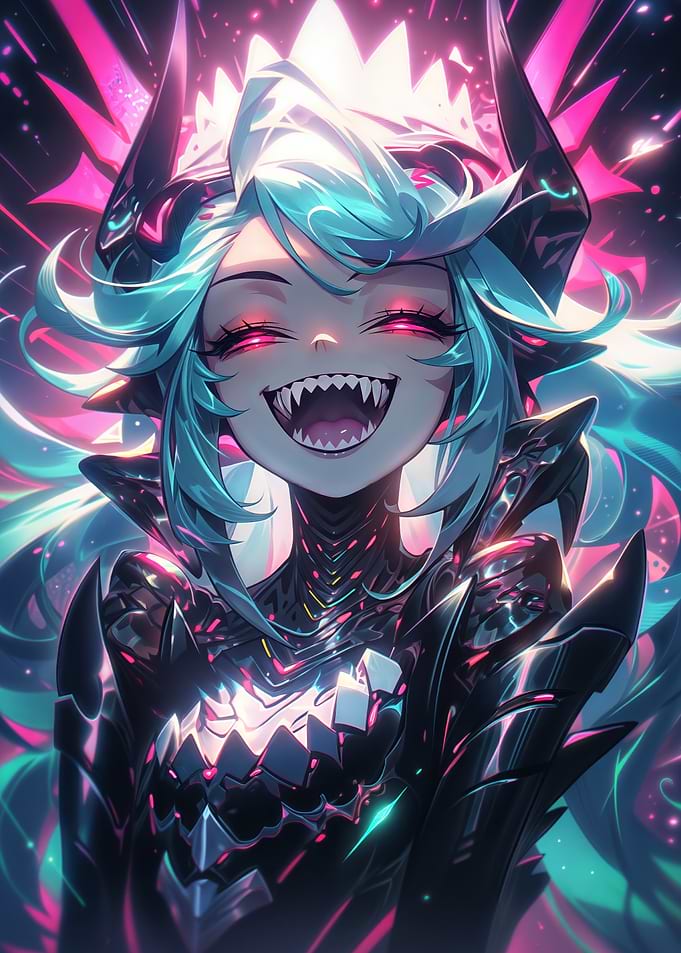 Laughing Anime Demon Girl