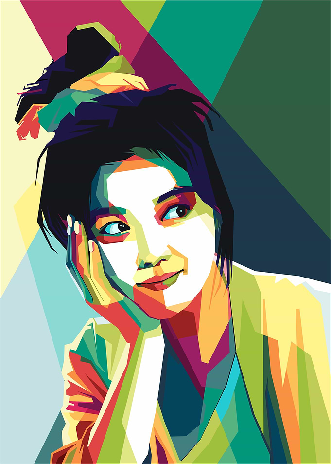 pop art portrait, wpap kim you jung,