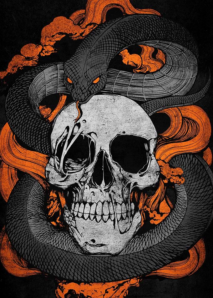 Skull and Snake