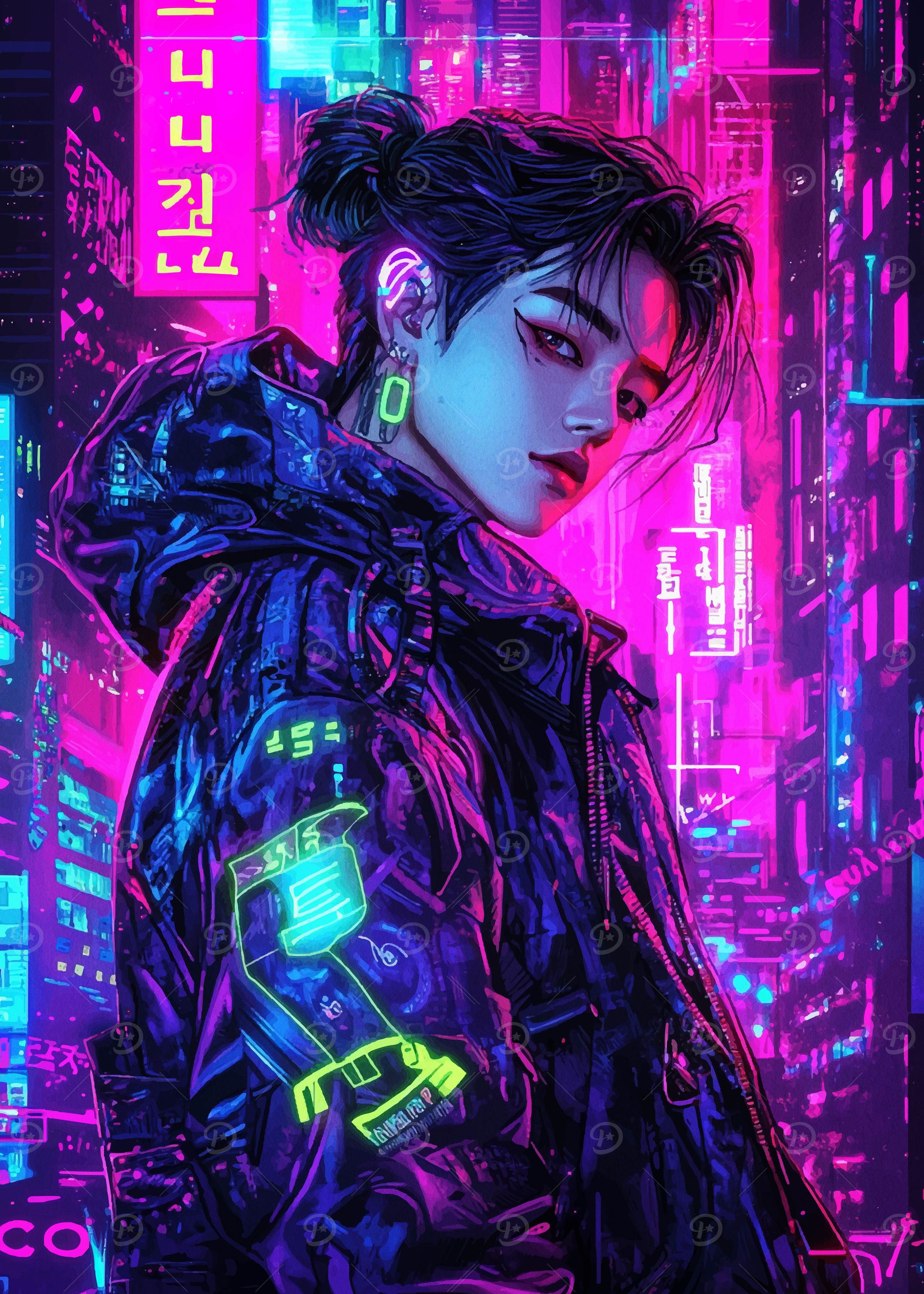 Cyberpunk City Portrait