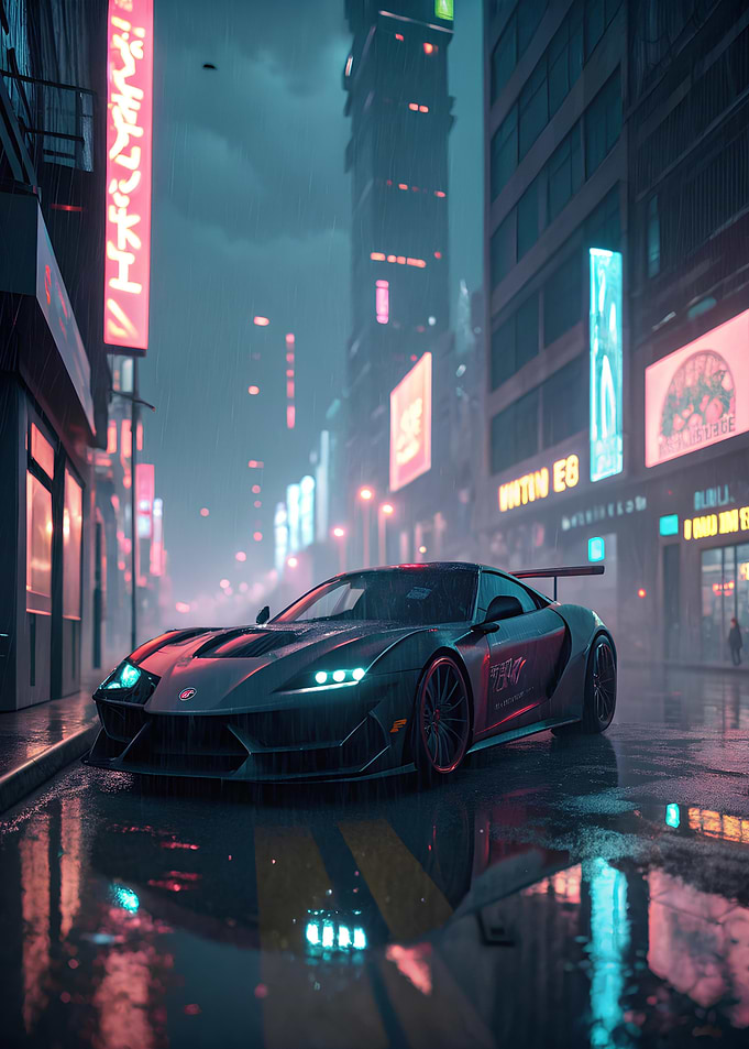 Cyberpunk Sports Car