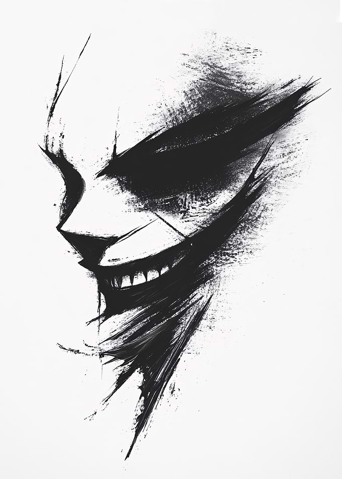 Black and White Joker Smile