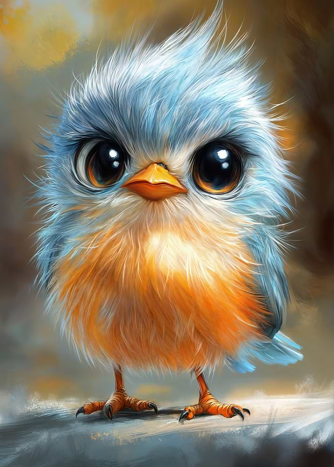Cute Fluffy Bird Poster