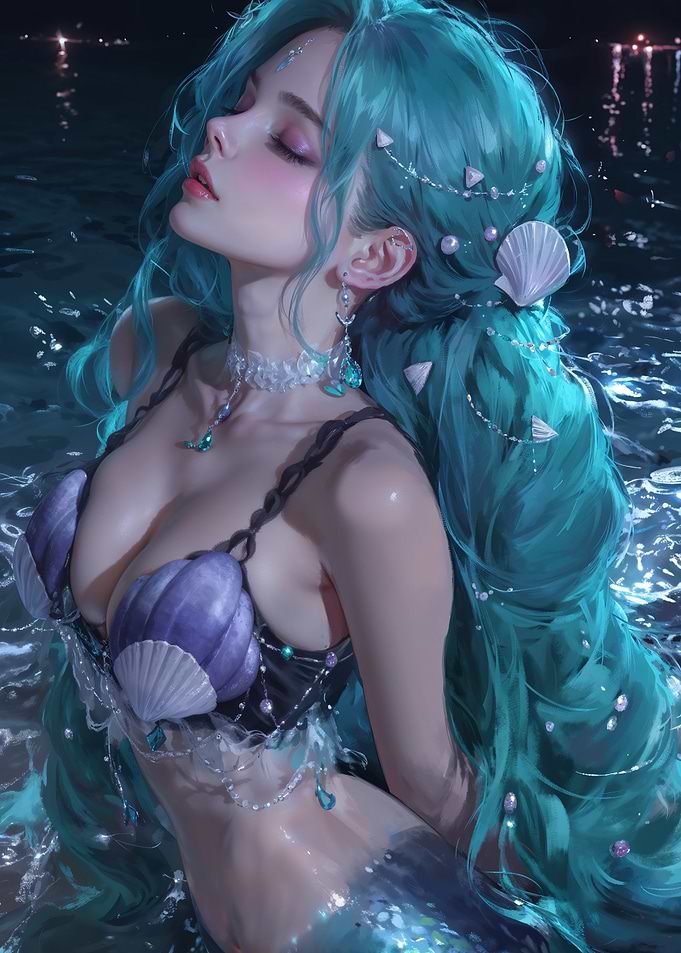 Mermaid with Teal Hair