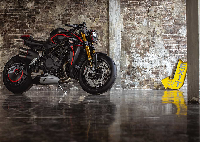 Black Motorcycle in Garage