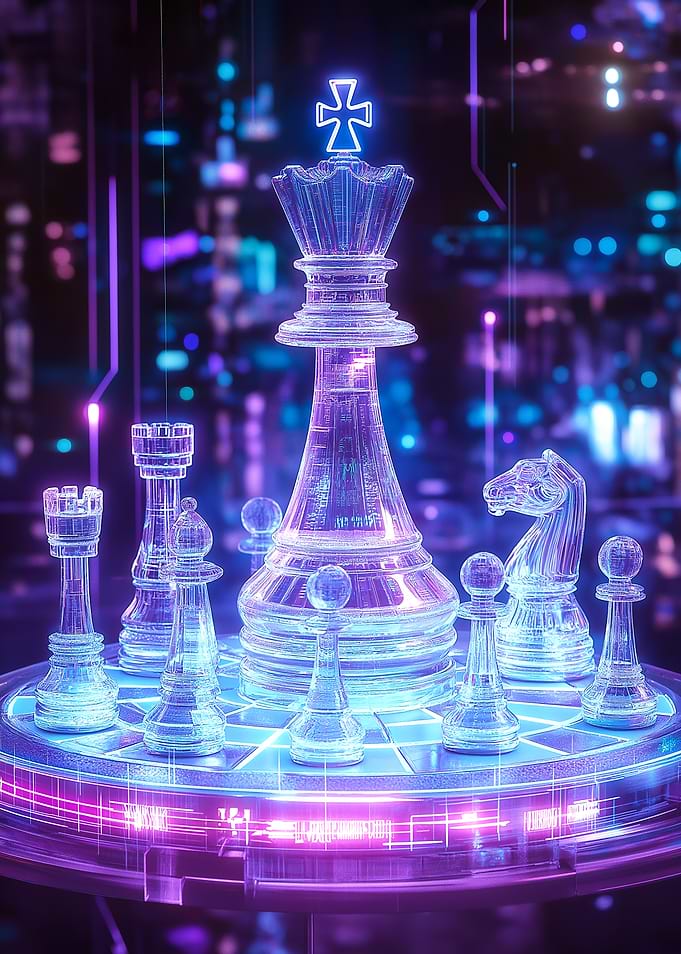 Cyberpunk Chess Pieces