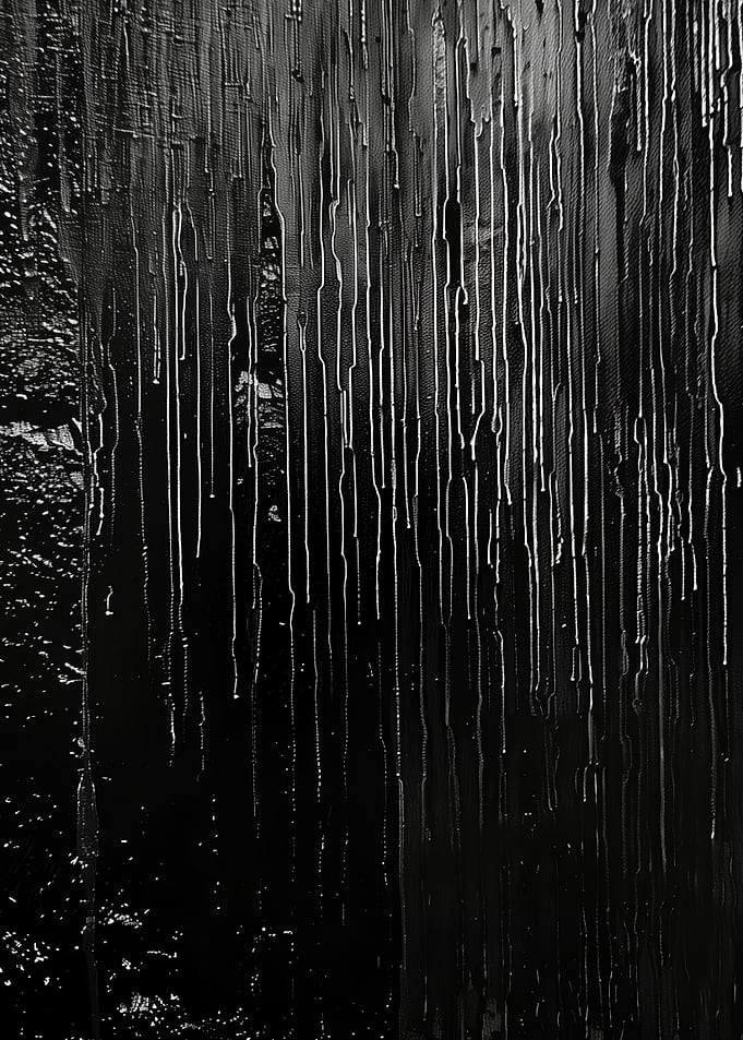 Abstract Black and White Drip