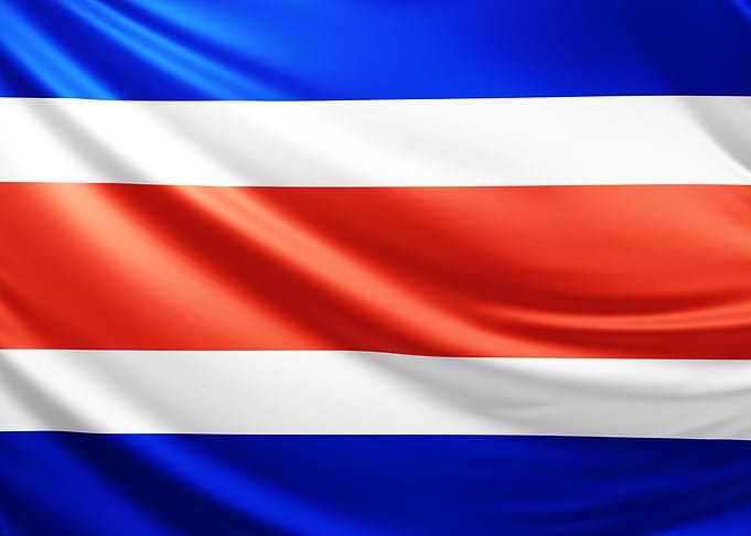 Costa Rican Flag, realistic flag of costa rica