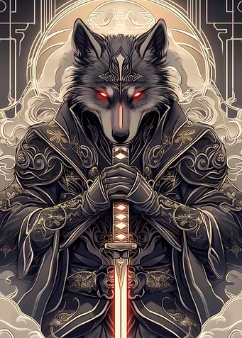 Wolf Samurai Art Print