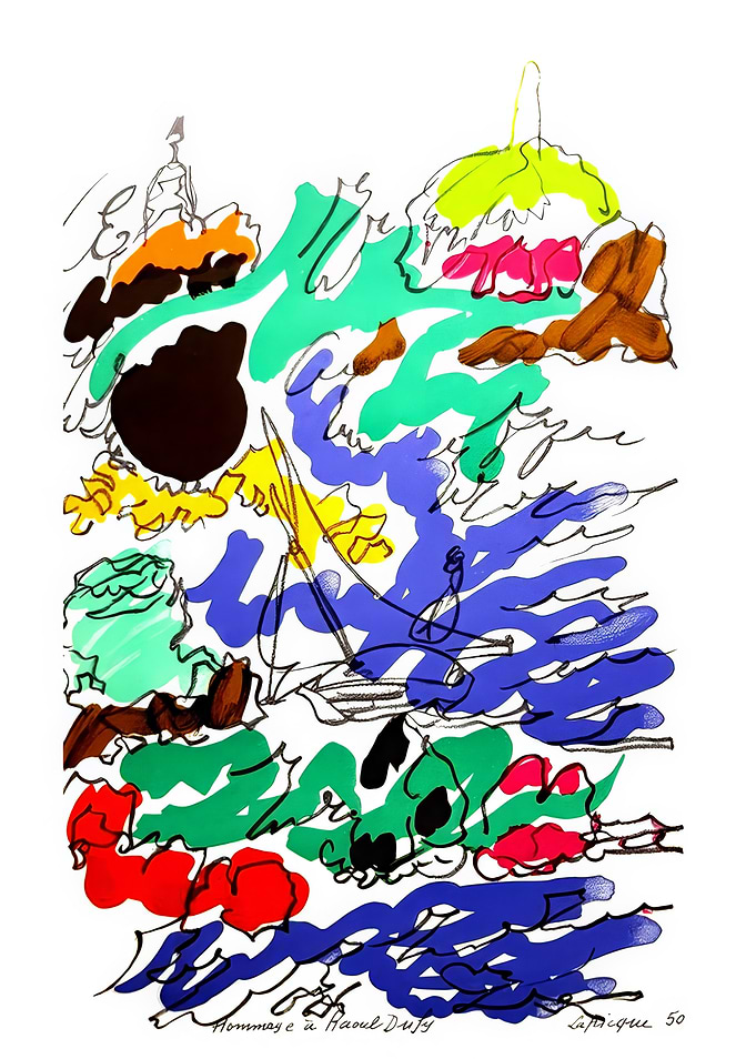 Abstract Sailboat Artwork