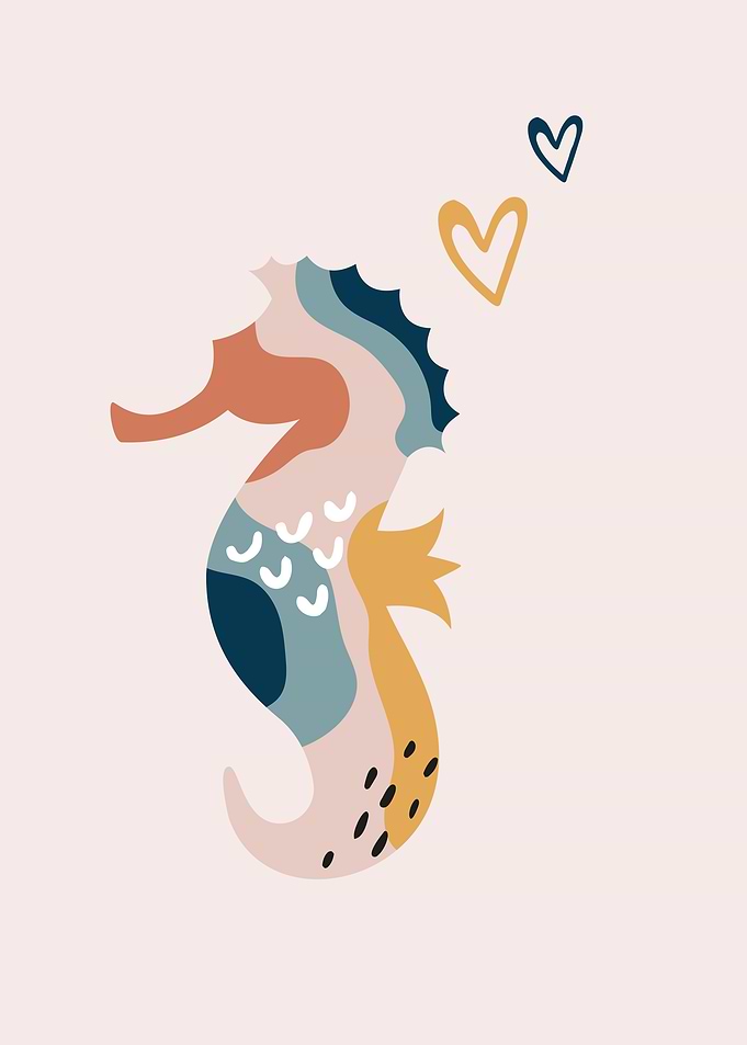 Abstract Seahorse Illustration
