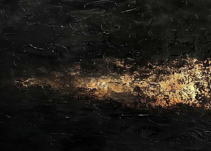 Abstract Gold and Black Painting
