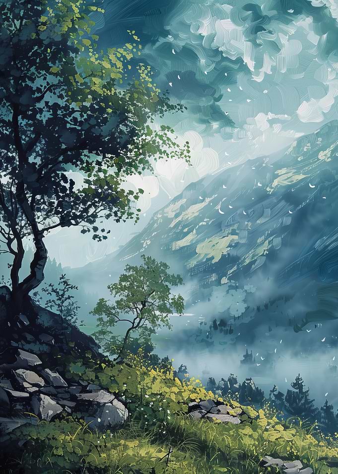 Misty Mountain Landscape