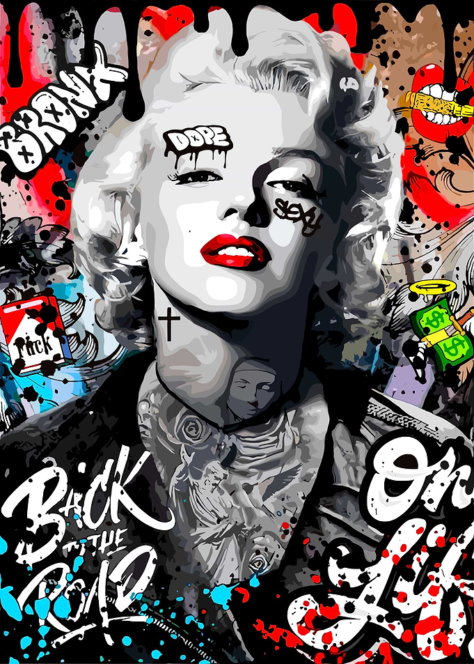 Marilyn Monroe Graffiti Art