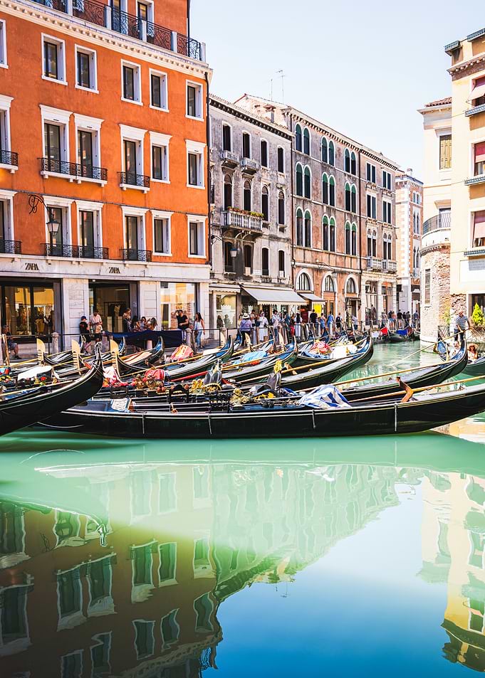 Gondolas in Venice Canal