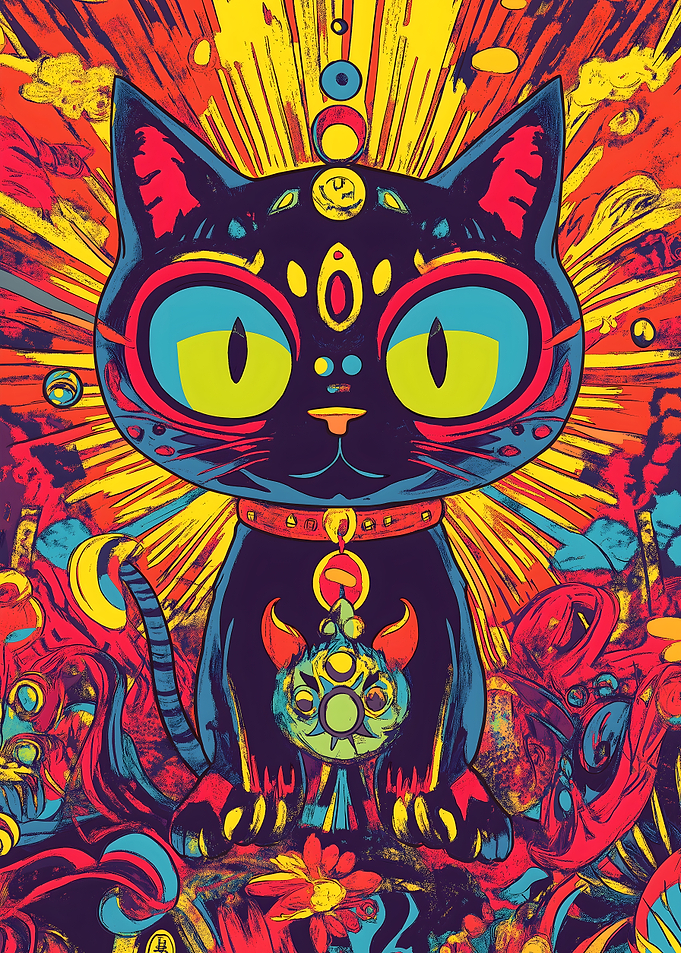 Psychedelic Nekomata Art