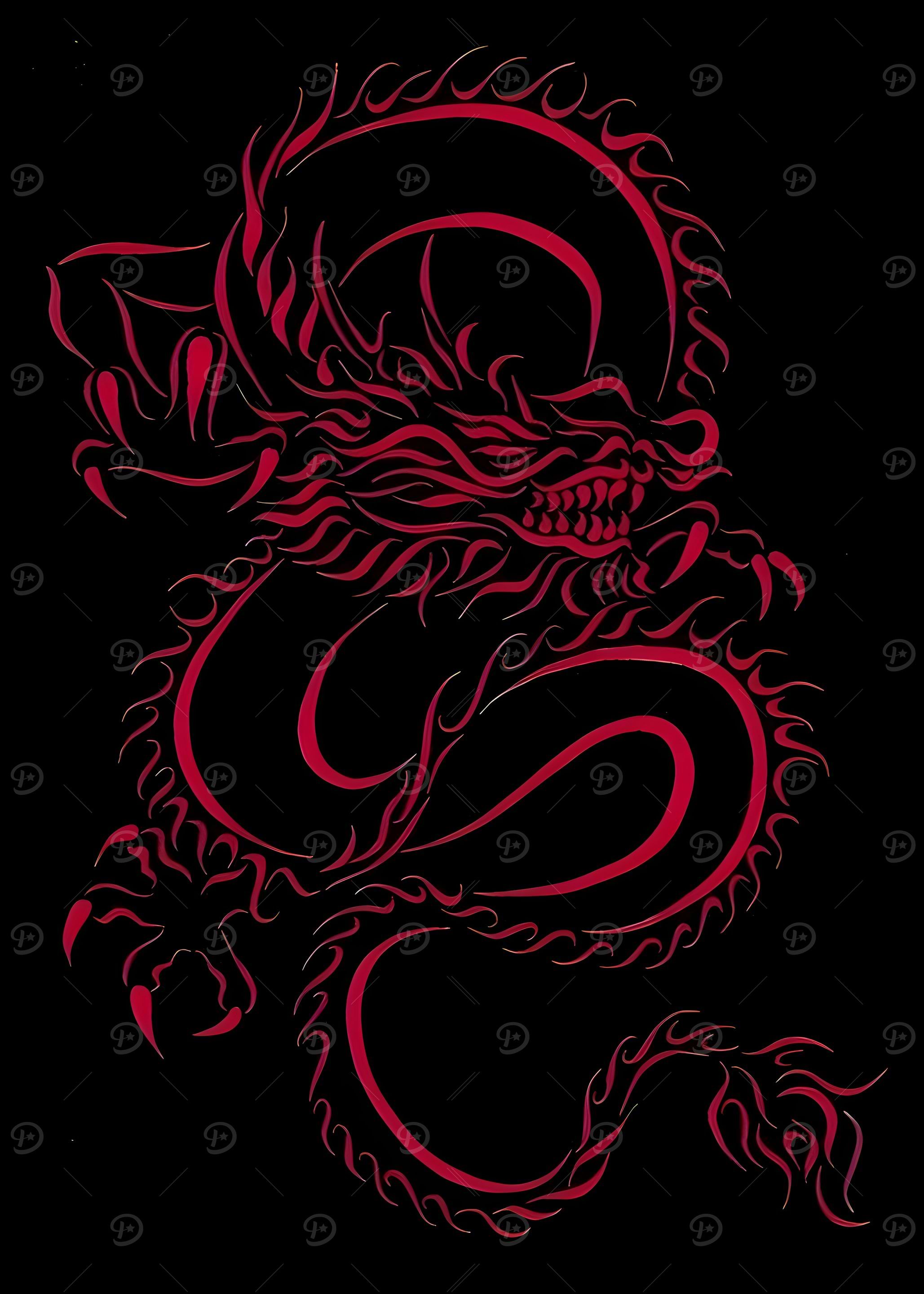 Red Dragon Tattoo Design