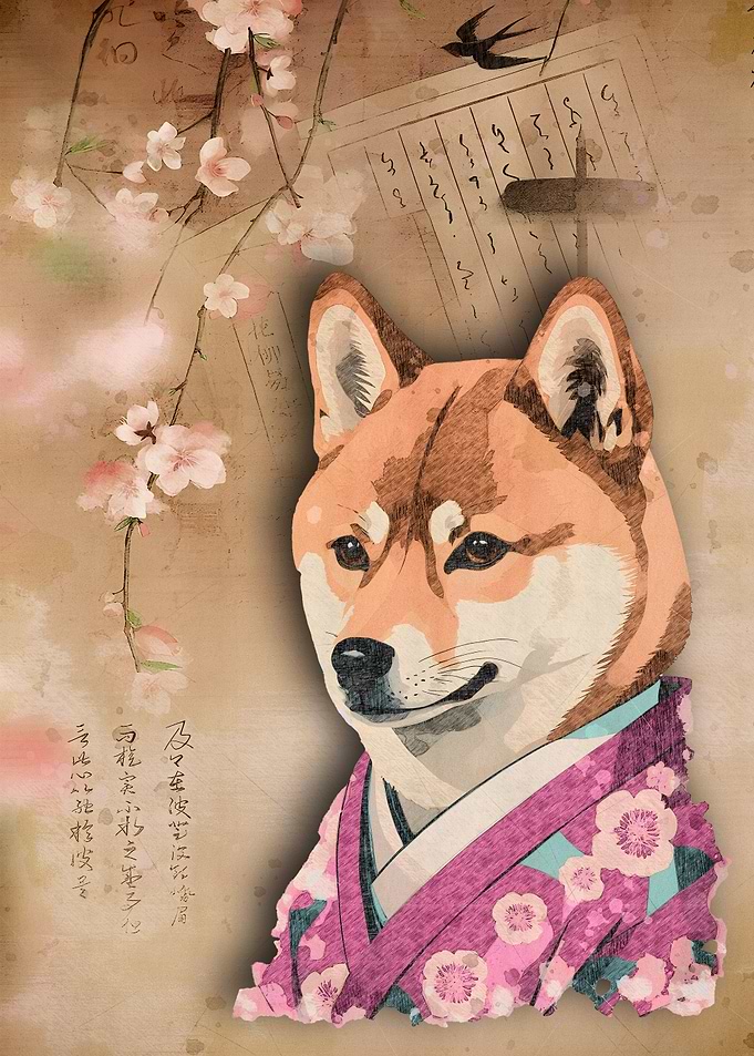 Shiba Inu in Kimono