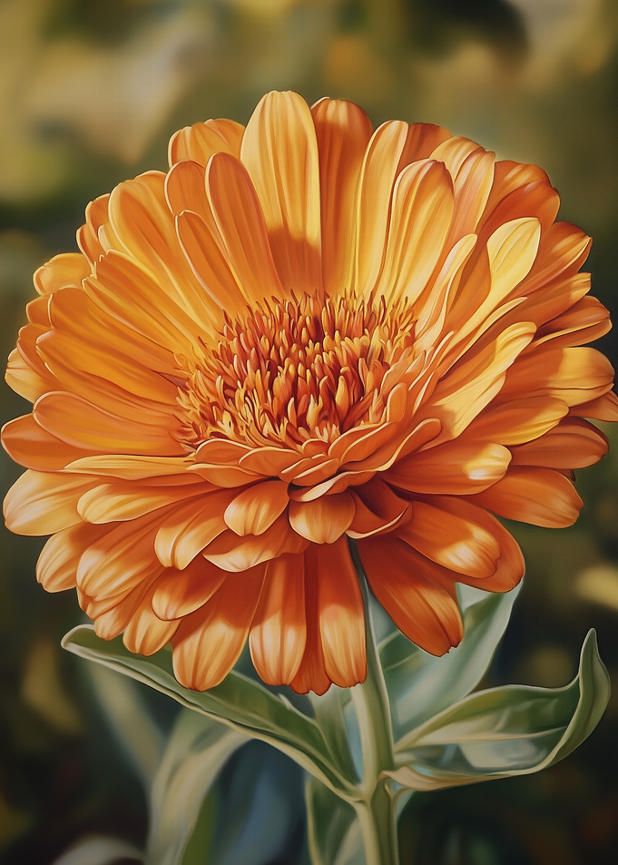 Orange Calendula Flower Close-Up