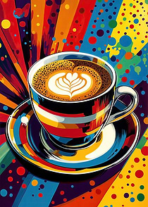 Colorful Latte Art Poster