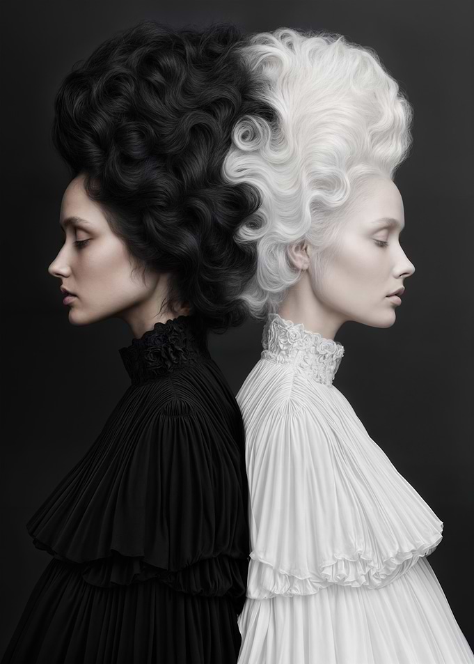 Black and White Ladies Portrait