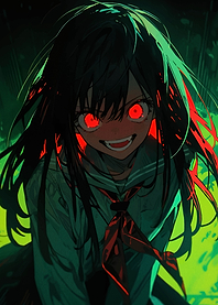 Anime Girl with Red Eyes