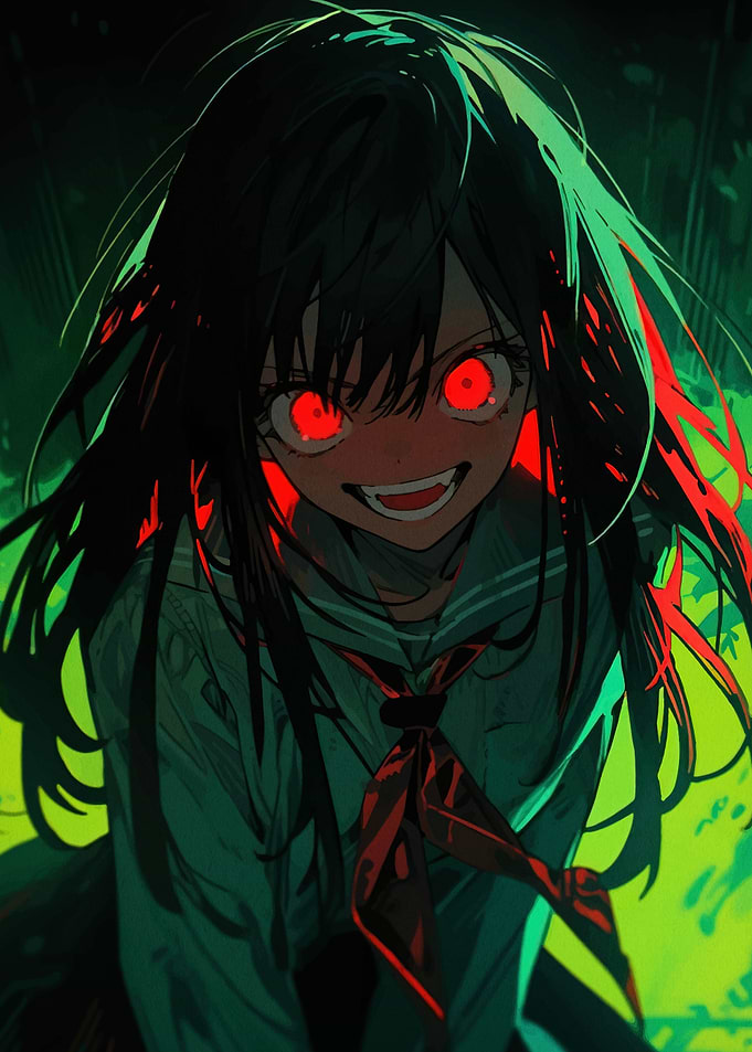 Anime Girl with Red Eyes