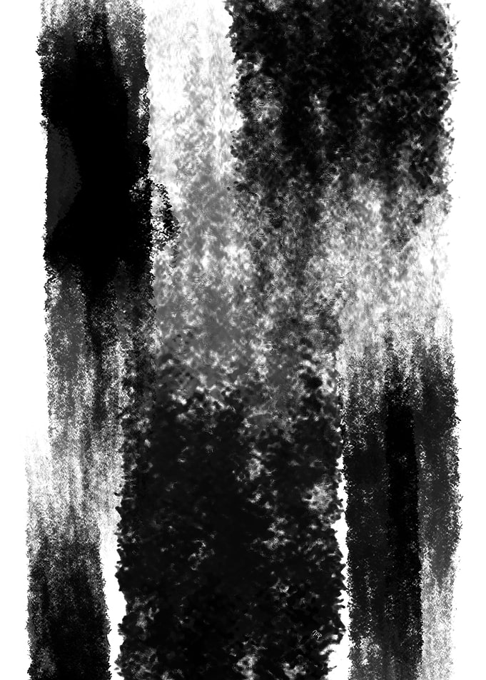 Abstract Black Waterfall One