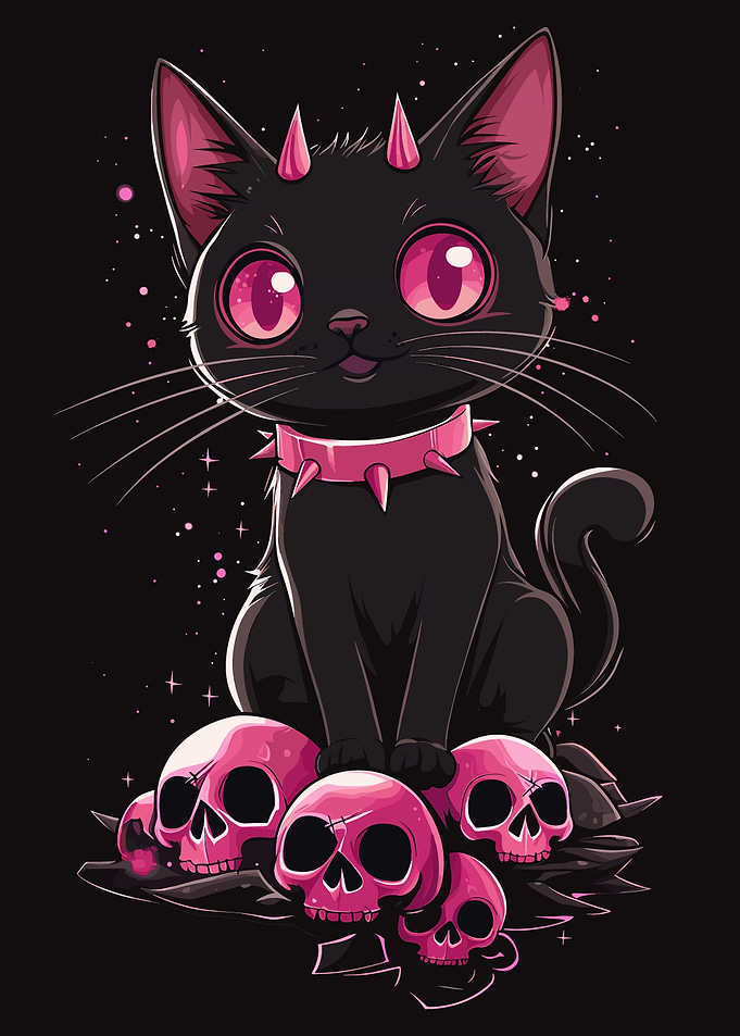 Pink Skull Cat