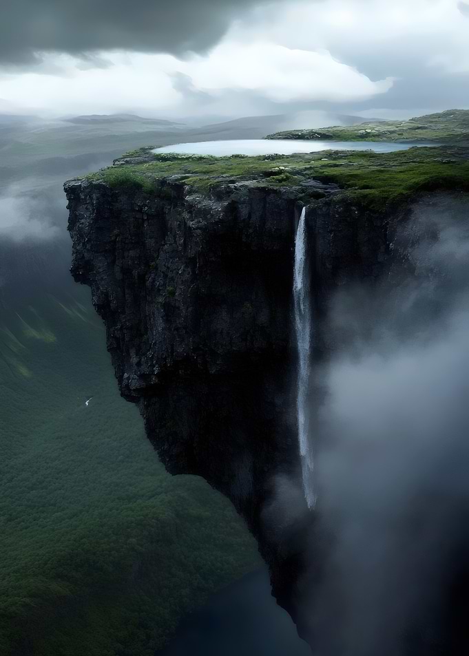 Floating Island Waterfall