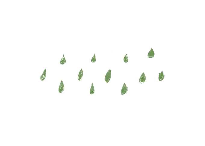 Green Ink Rain – Minimalist Abstract