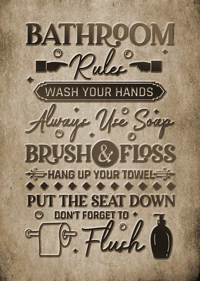 Bathroom Rules Poster