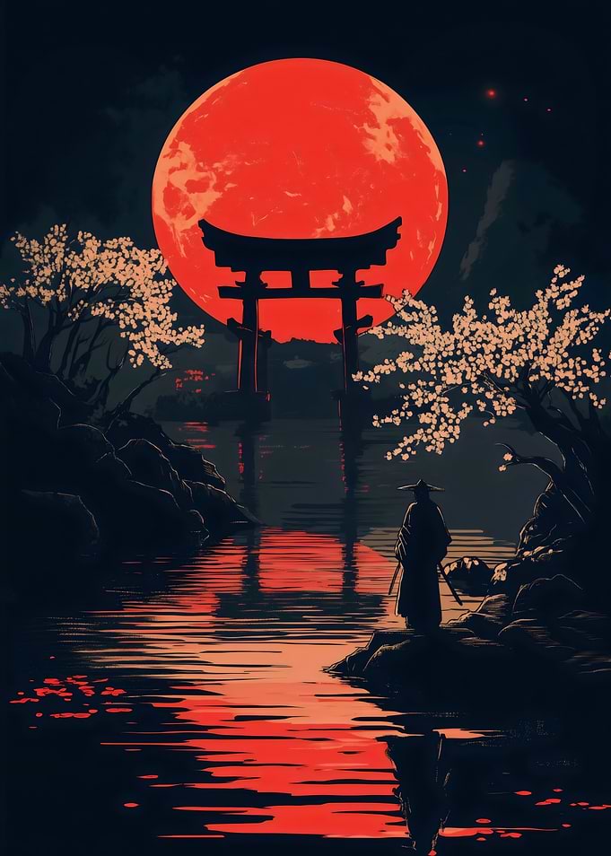 Samurai Under Red Moon