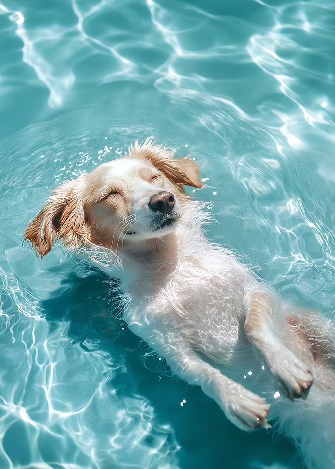 Dog Swimming in Pool