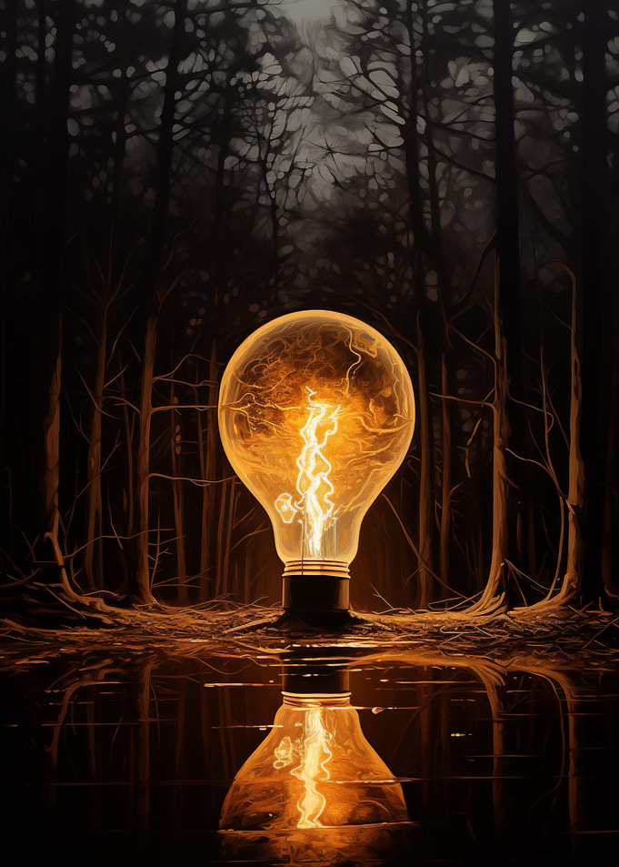 Lightbulb in Forest