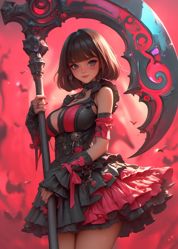 Anime Girl with Scythe Gaming