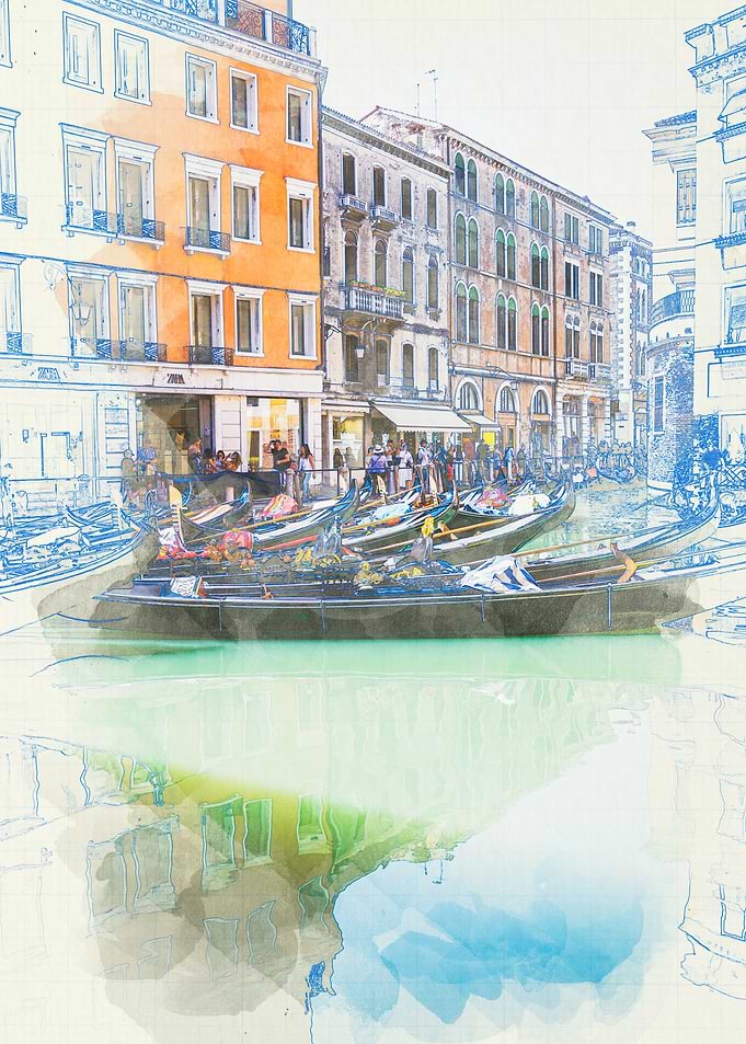 Gondolas in Venice