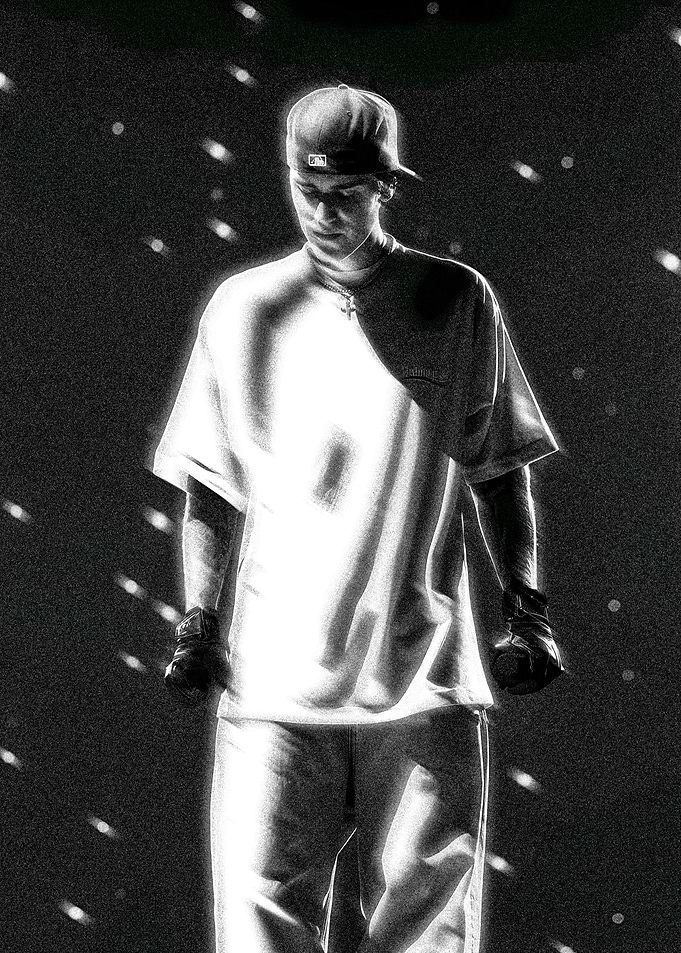 Justin Bieber Black and White Photo