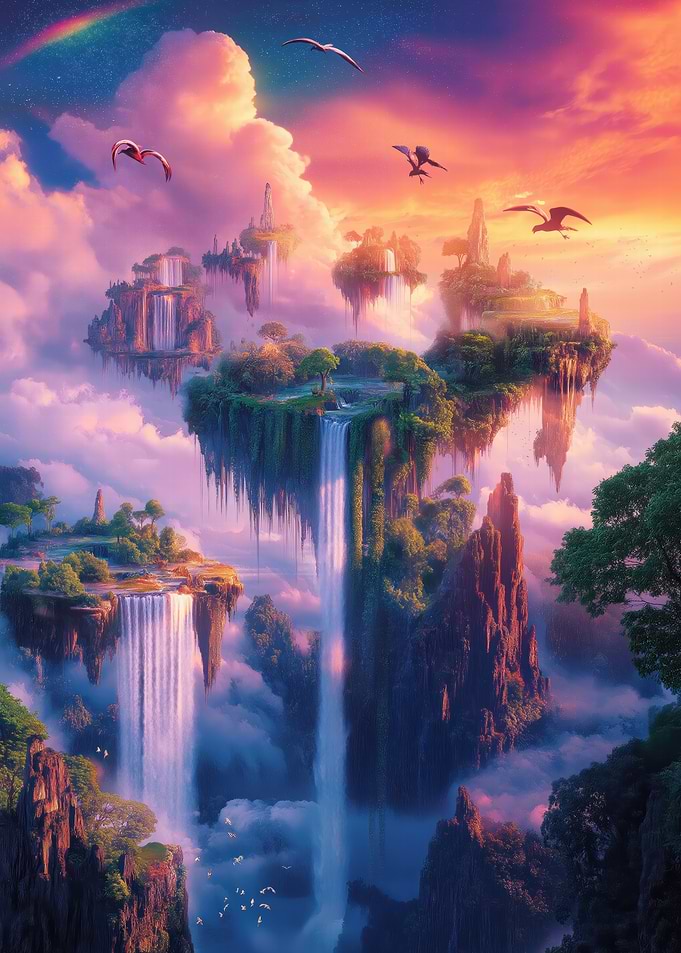 Floating Islands with Waterfalls