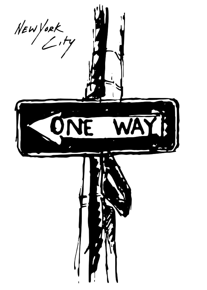 New York City One Way Sign
