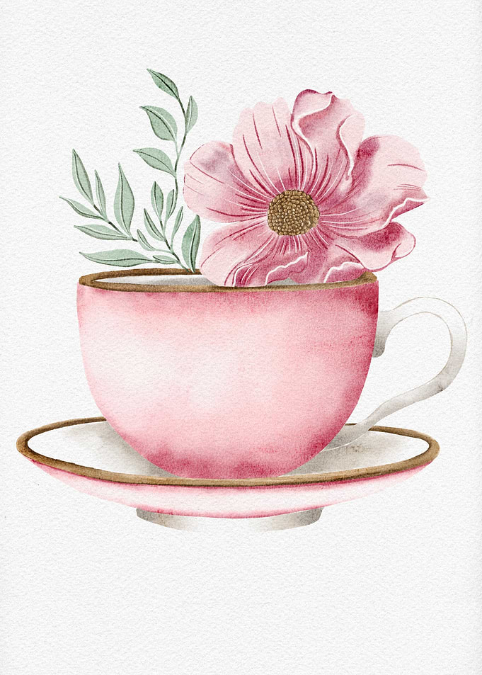 Pink Teacup with Flower