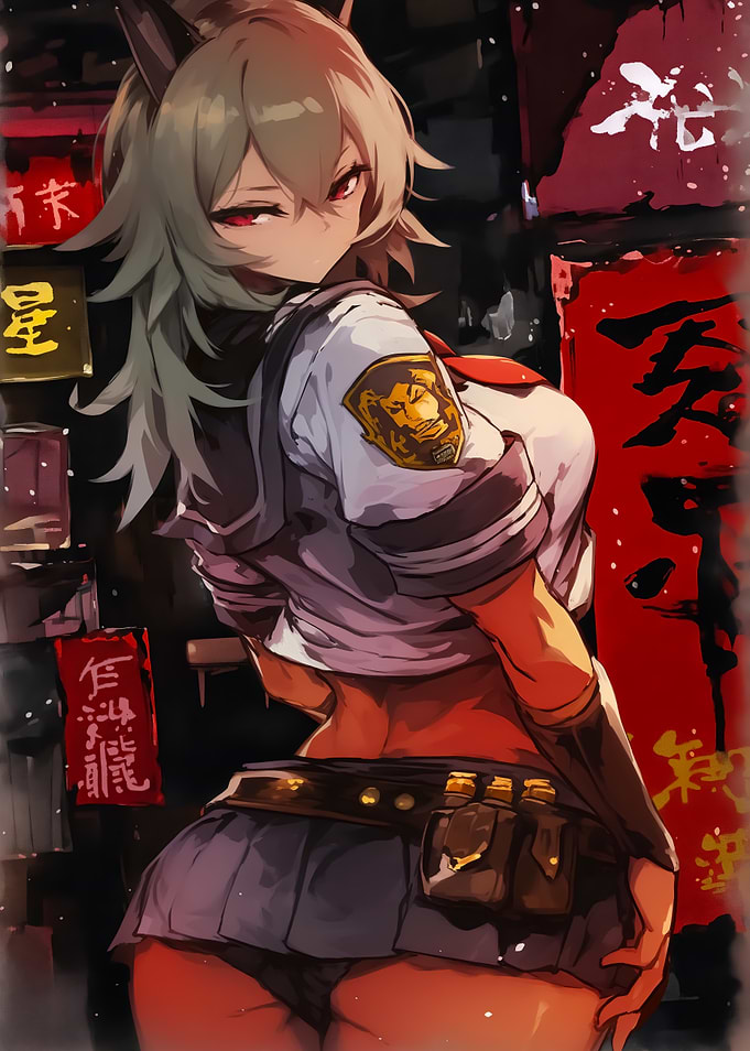 Anime Girl with Red Eyes