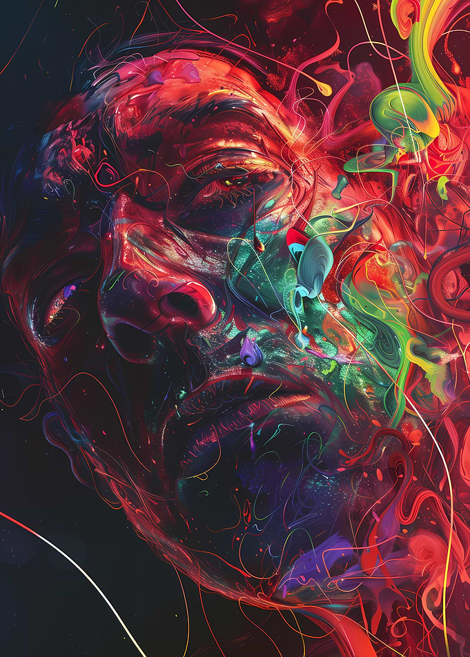 Abstract Face in Color